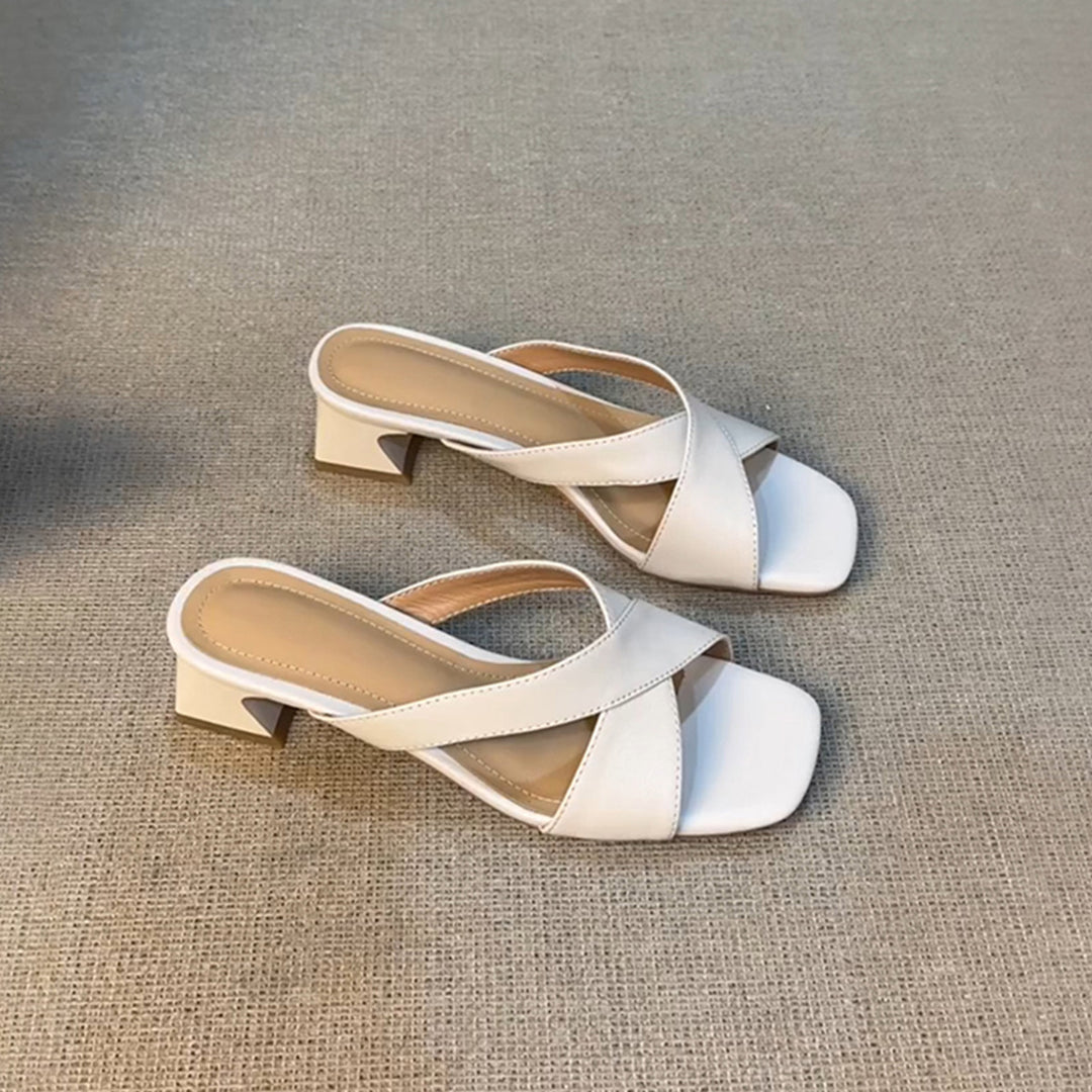 Dame Krydsrem Blokhæl Slingback Sandaler Stilla