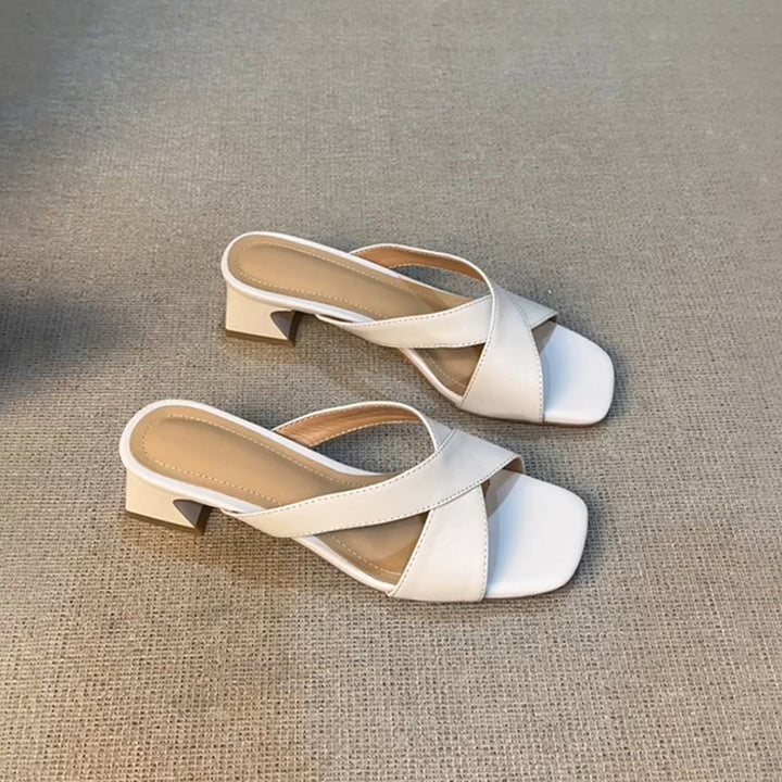 Dame Krydsrem Blokhæl Slingback Sandaler Stilla