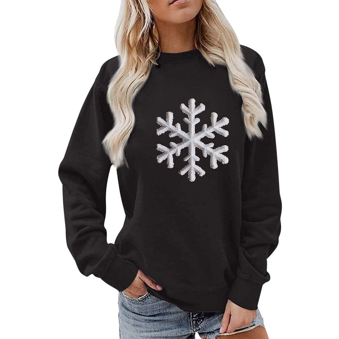 Kvinders sweatshirt med funklende snefnugdesign og afslappet pasform Stilla