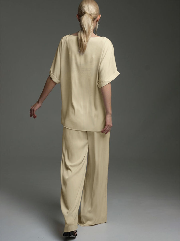 Dame Elegant loungewear-sæt med løs pasform og luksuriøse stoffer Stilla