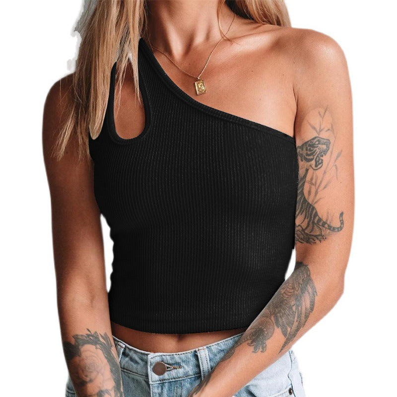 Frau Rippene En-Skulder Crop Top Stilla