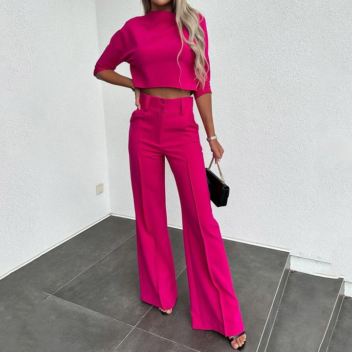Dame elegant sæt bestående af cropped top og løse bukser Stilla