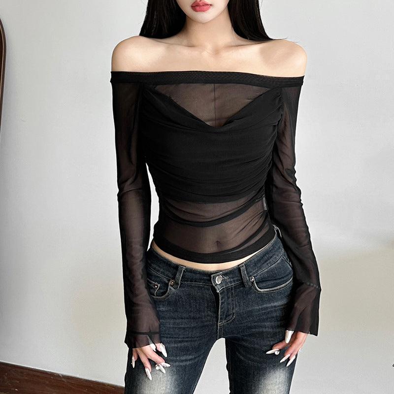 Damer Off-Shoulder Top med raffinerede flæsedetaljer Stilla