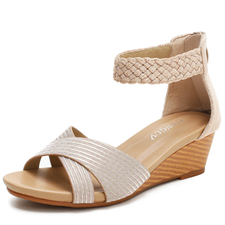 Dame Wedge-sandaler med moderne remdesign og elastisk overmateriale Stilla