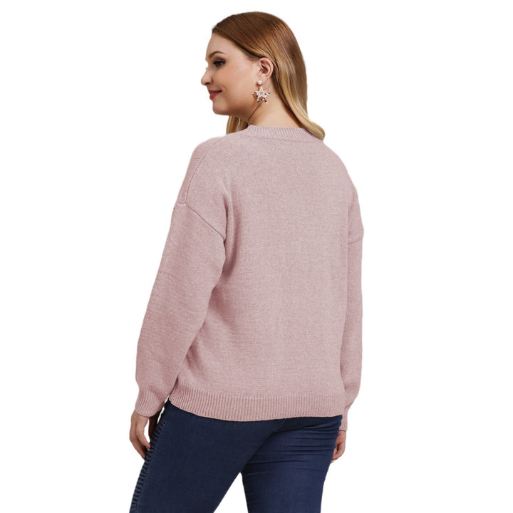 Dame Behagelig V-hals Sweater med afslappet snit og struktureret design Stilla