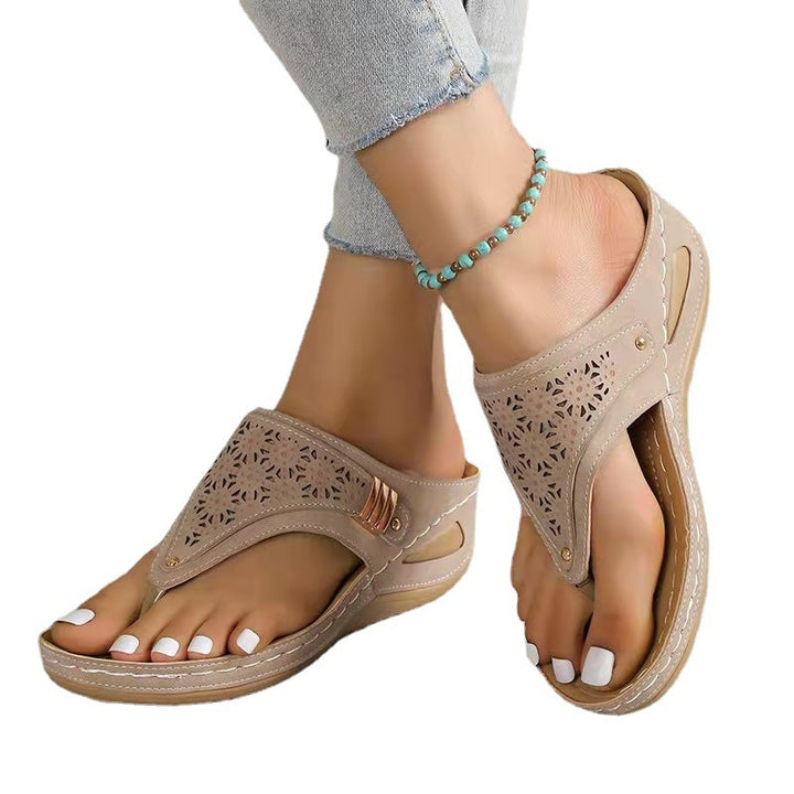 Dame nan ergonomiske ortopædiske toe-post-sandaler med polstret sål Skovae