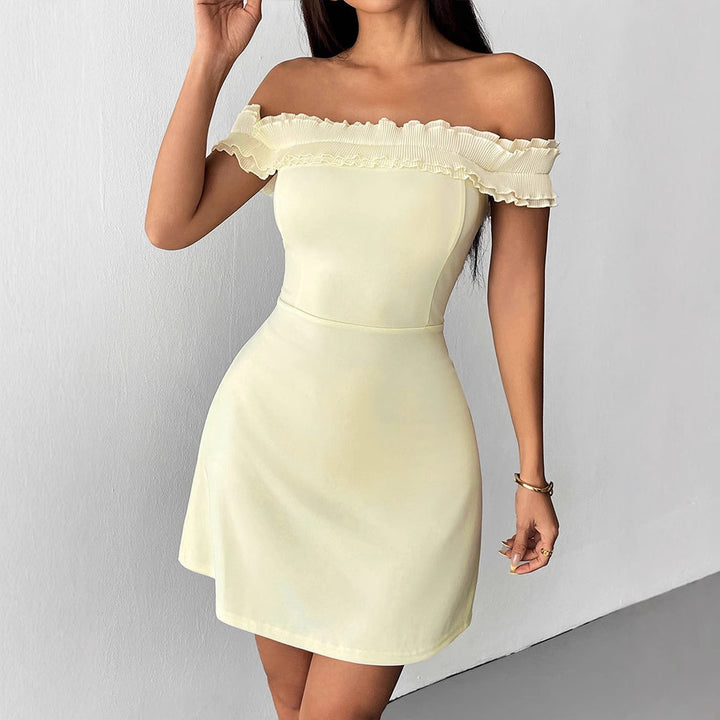 Dame Off-Shoulder Kjole med Volanger Skovae