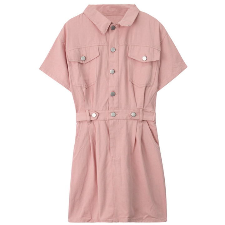 Femme Button-Up Utility-Kjole med justerbart taljetræk Stilla