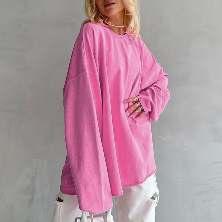 Dame Oversized Sweatshirt lavet af blød bomuldsblanding med elegant design Stilla