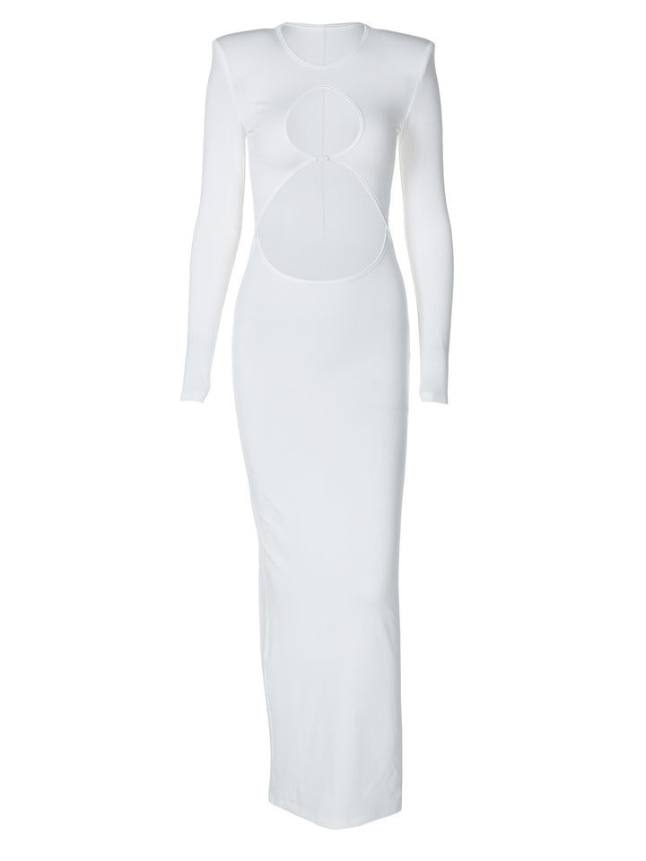 Dame maxikjole med innovativ cut-out-design og lange ærmer Stilla