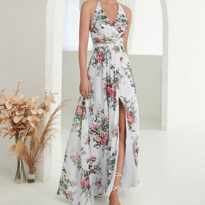 Kvinder Floral Halterneck Maxikjole Stilla