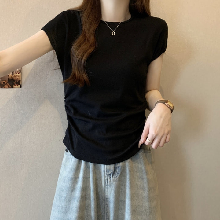 Femme Kortærmet Figursyet Trendy T-shirt Stilla