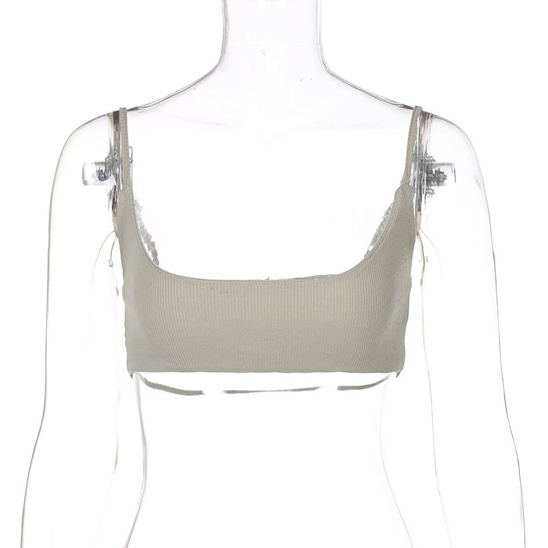 Dame Bralette med fint ribdesign og komfortable stropper Stilla