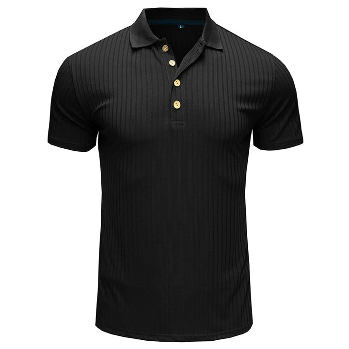 Herrer Polo-shirt med struktureret design og fashionable knapper Stilla