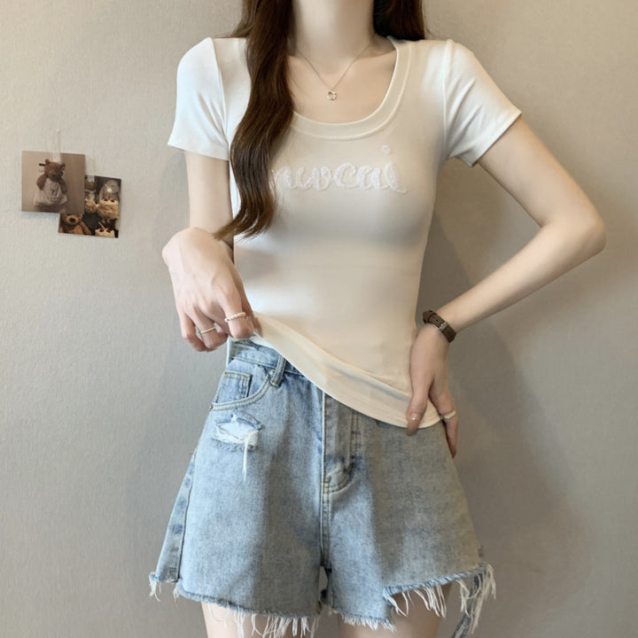 Femme Kortærmet Scoop Neck Logo T-Shirt Stilla