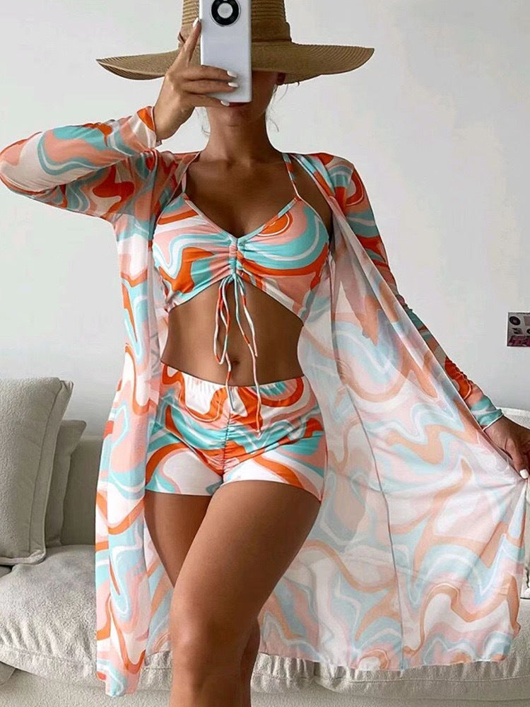 Dame Bikinisæt med en let Kimono Stilla
