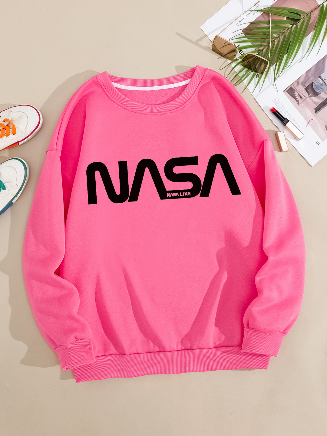 Kvinders afslappede sweatshirt med stort NASA-logo Skovae