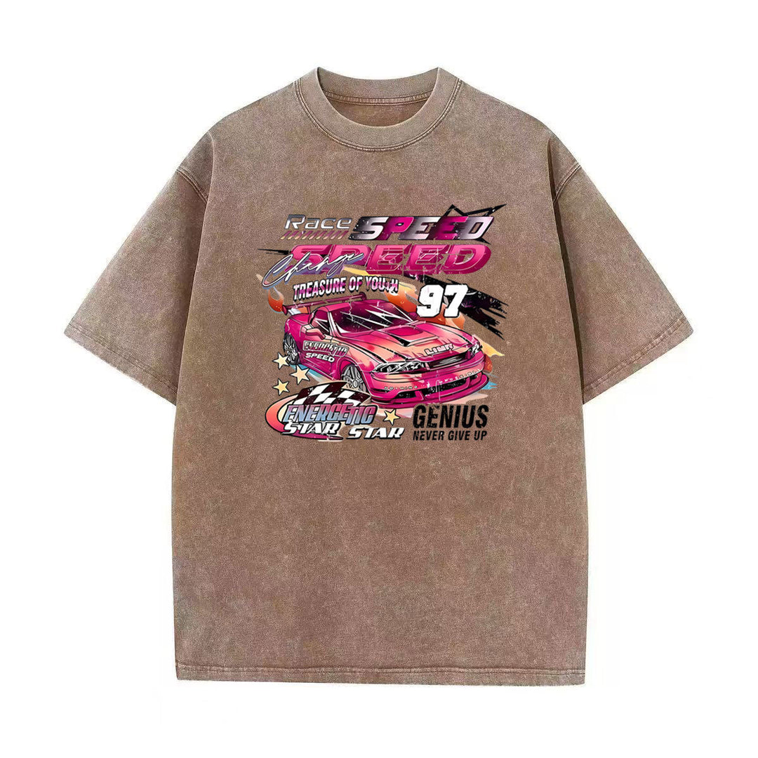 Dame Oversized T-Shirt med kvalitetsgrafikdesign og motiverende racerløbstryk Stilla