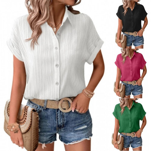 Dame kreppbluse med let oversized snit Stilla