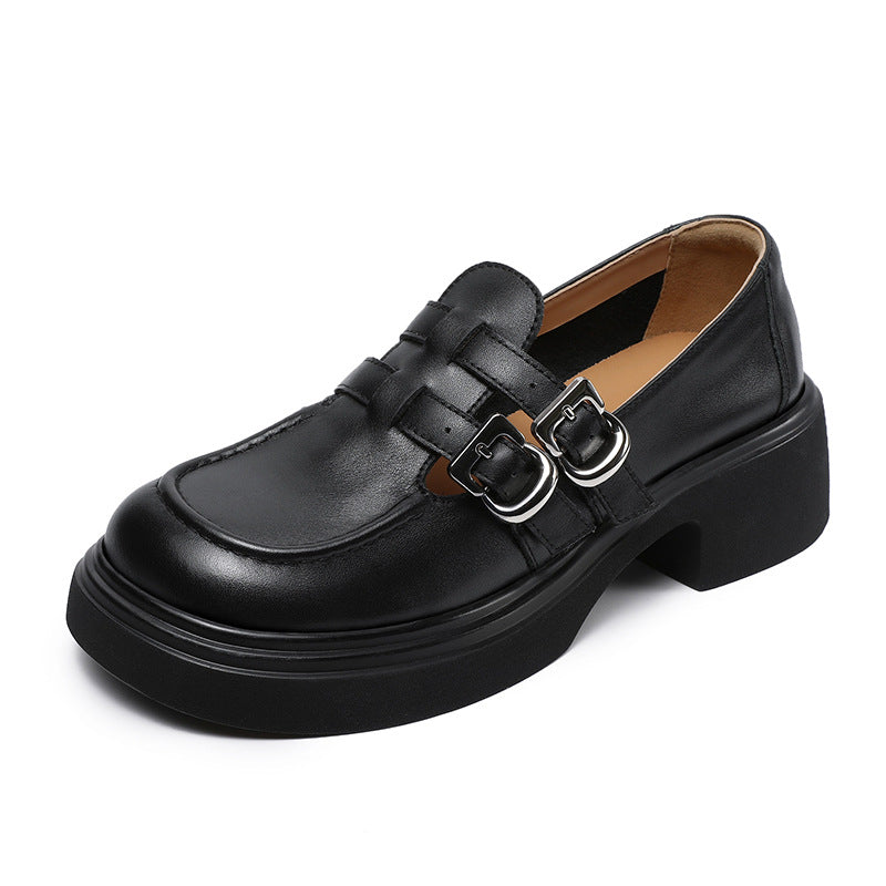 Dame Chunky Hæklet Slipper Loafers med dekorative spænder Stilla