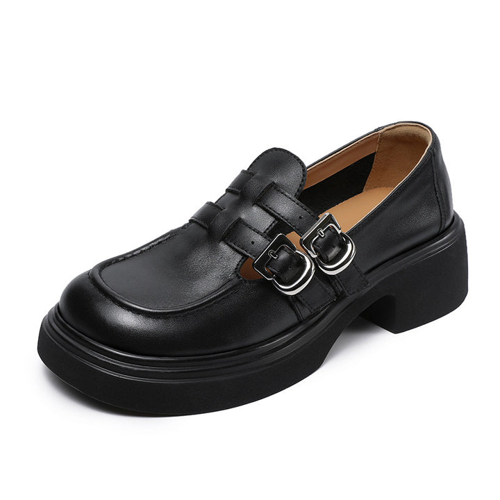 Dame Chunky Hæklet Slipper Loafers med dekorative spænder Stilla
