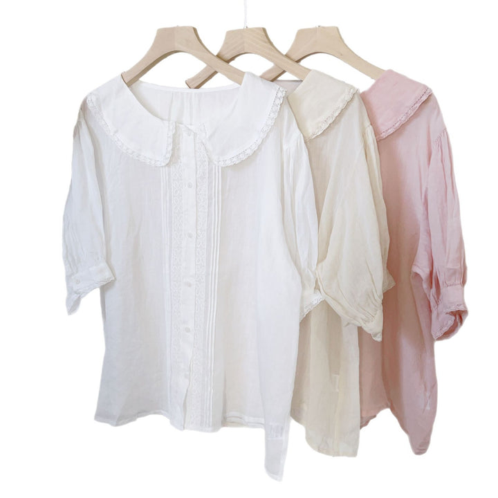Dame vintage-inspireret bluse med spidser Stilla