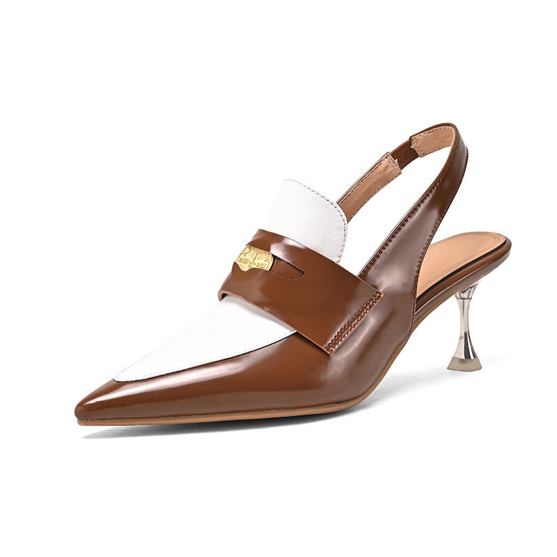 Femme Slingback Spidsesko med arkitektonisk hældesign Stilla
