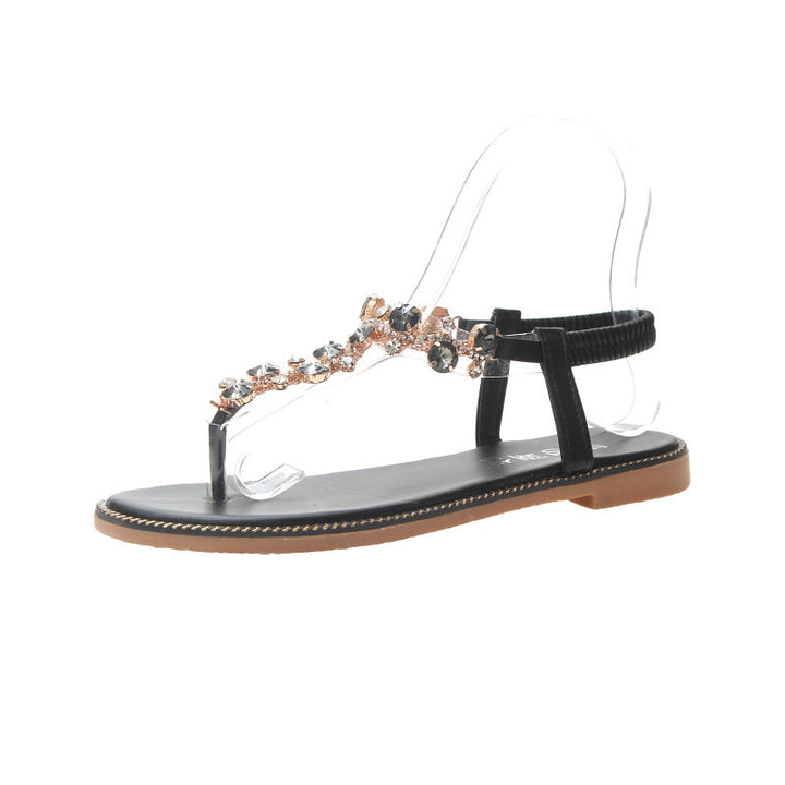 Dame smykkeprydede tæer-split sandaler med elegant remdesign Stilla