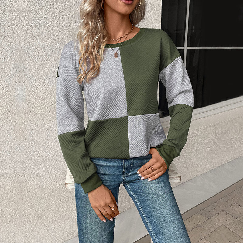 Dame Casual Sweatshirt med moderne geometriske mønstre Stilla