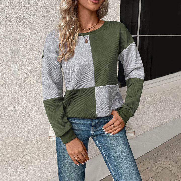 Dame Casual Sweatshirt med moderne geometriske mønstre Stilla