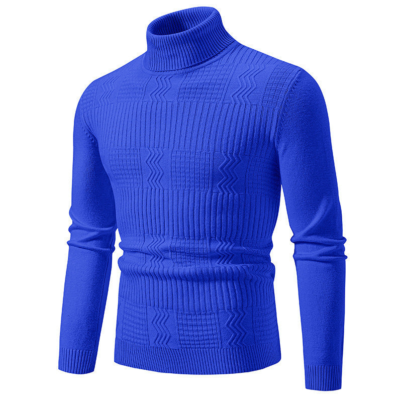 Herren moderigtig turtleneck sweater med struktureret mønster Stilla