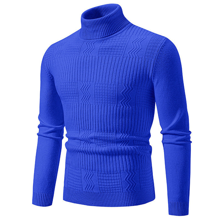 Herren moderigtig turtleneck sweater med struktureret mønster Stilla