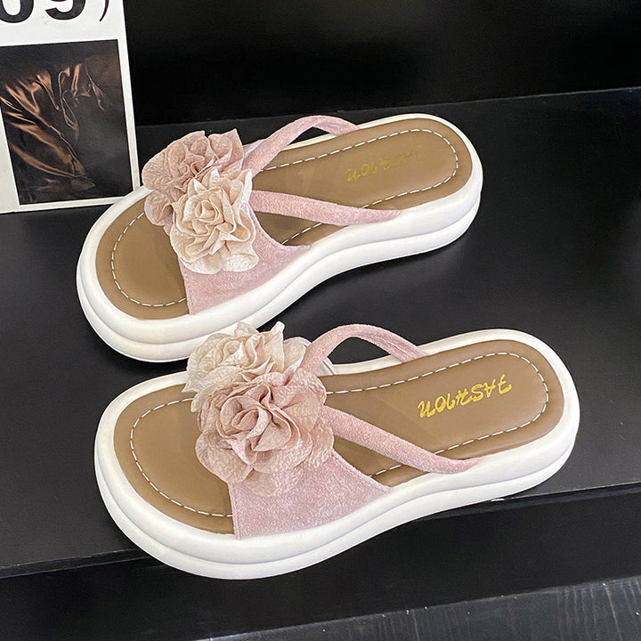 Dame Plateau-sandaler med floral dekoration og dæmpende sål Stilla