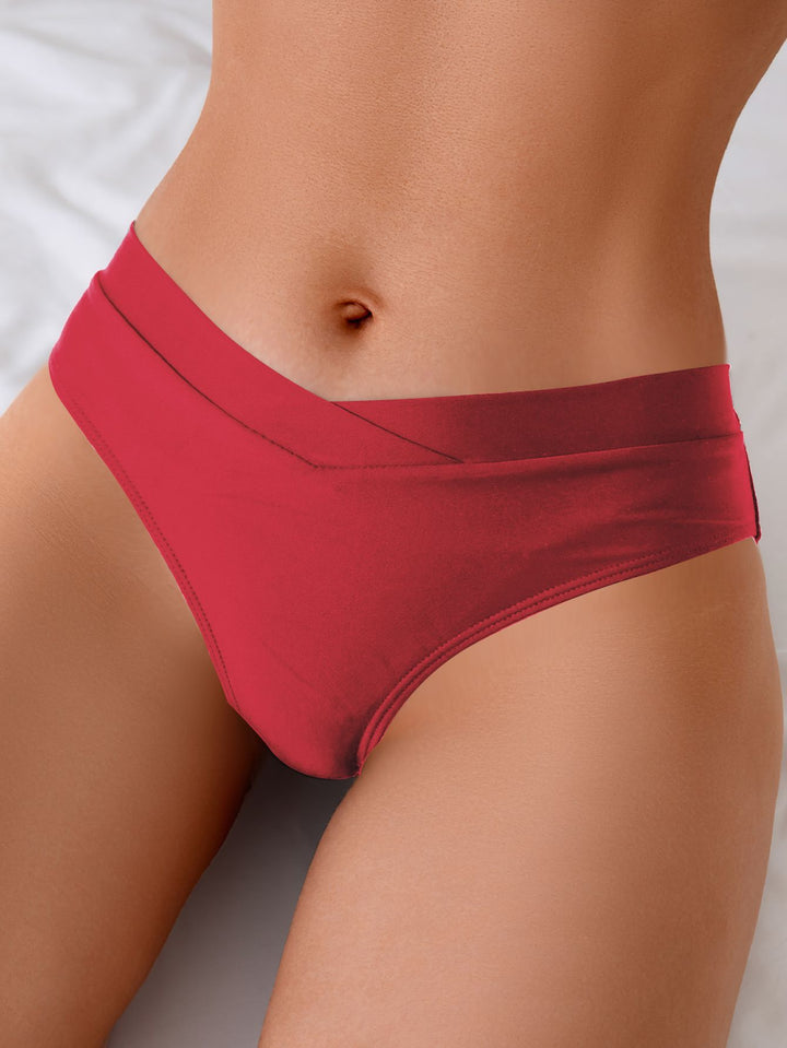 Damer højtaljet bikini-bund med trendy omslagsdesign Skovae