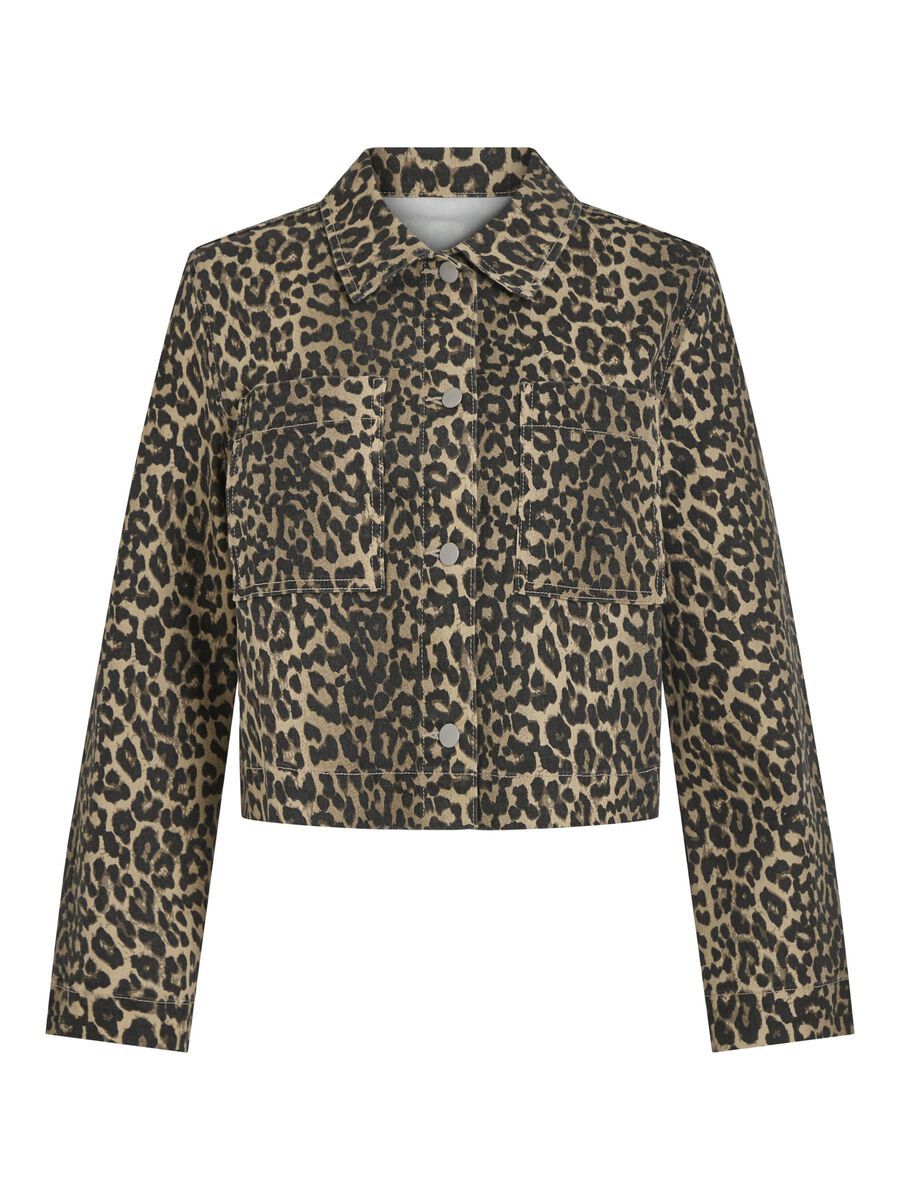 Dame Leopard-Print Kort Jakke Stilla