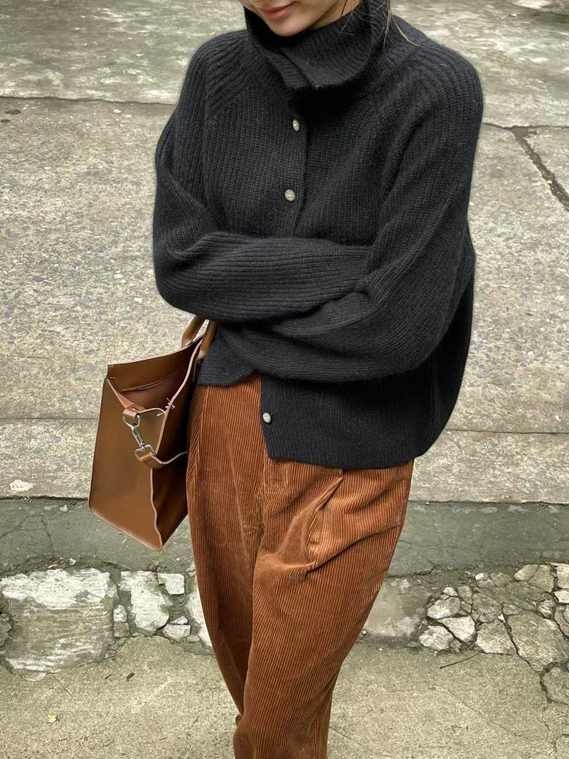 Femme Cozy Ribstriktrøje med Sjal-krave Stilla