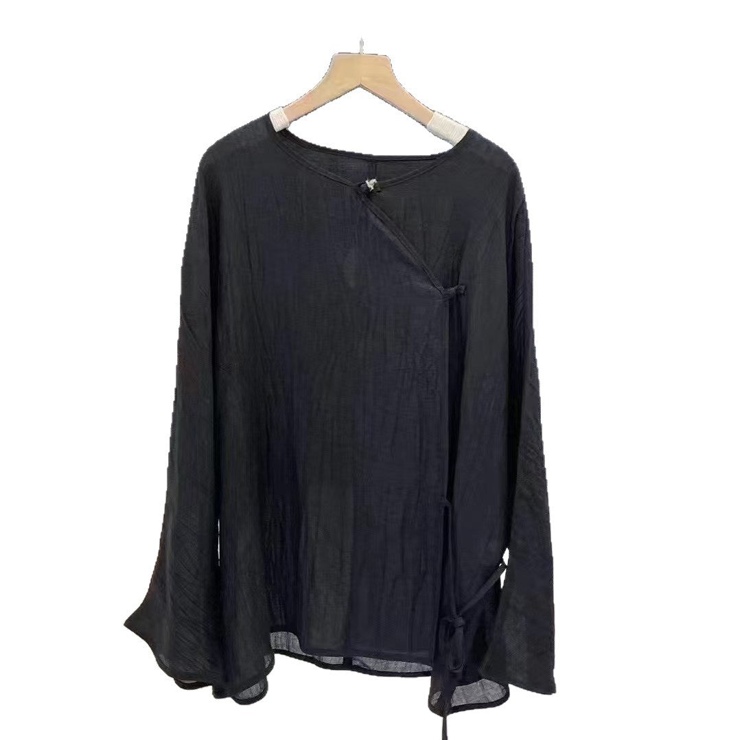 Dame asymmetrisk Button-Up Tunika Stilla