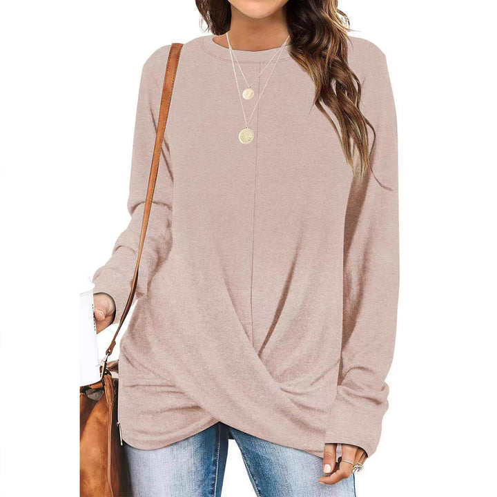 Stilla | Trendy Rund Hals Lange Ærmer Twist Strik Bluse