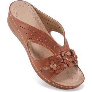 Dame Komfort-sandaler med blomsterdekoration og åndbar snit Stilla