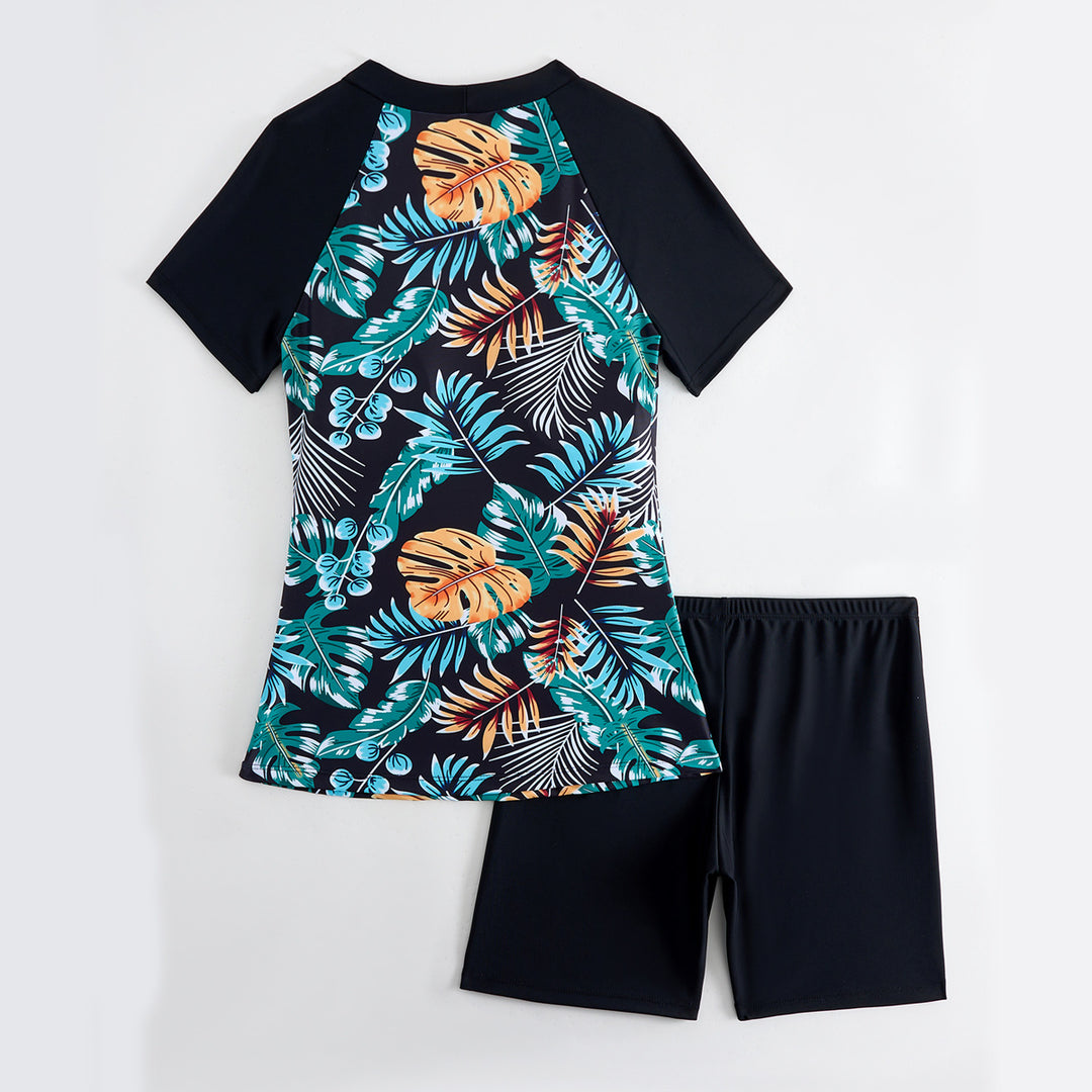 Dame Rashguard-sæt med moderne blomsterdesign og sporty pasform Stilla
