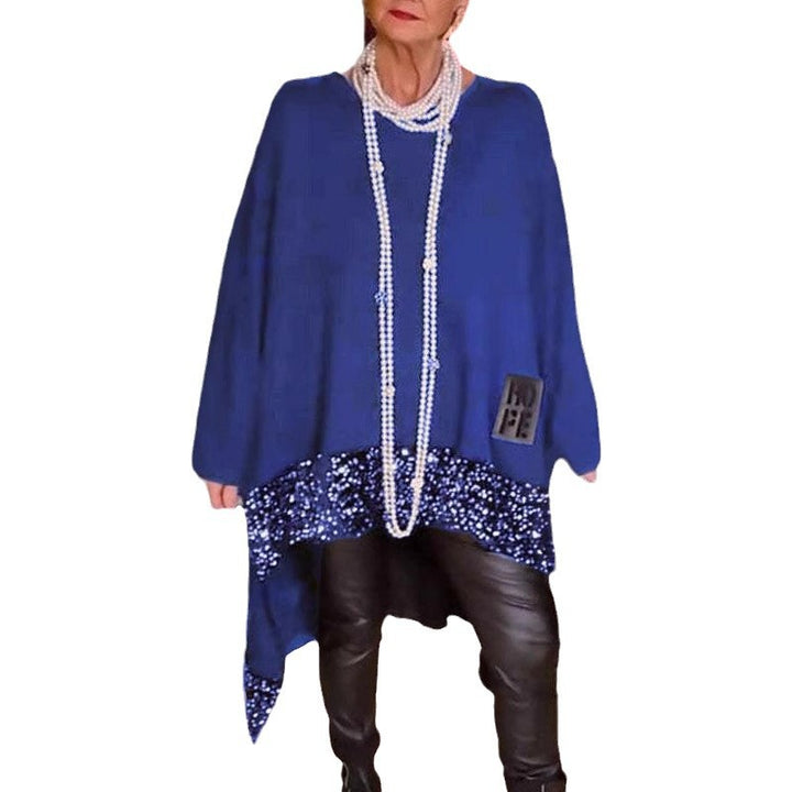 Dame Mode Oversized Pullover med Glimmerdetaljer Stilla