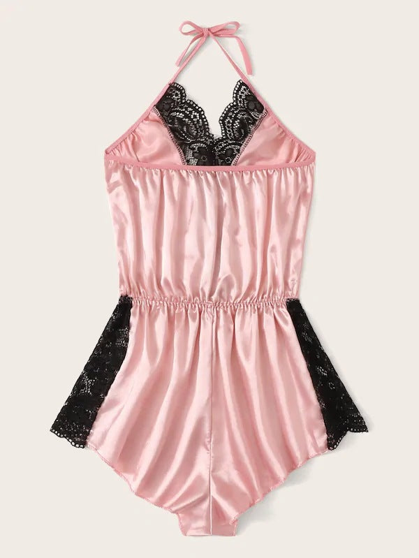 Dame Satin Spids Jumpsuit Sæt Stilla