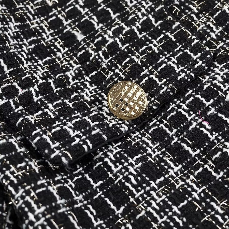 Femme Tweed-jakke med gyldne knapdetaljer Stilla