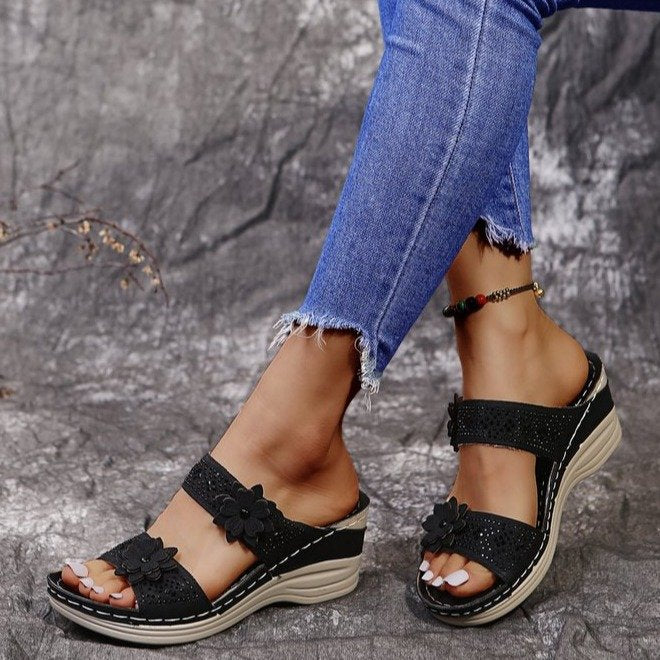 Dame fashionable Wedgesandaler Stilla