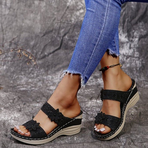 Dame fashionable Wedgesandaler Stilla