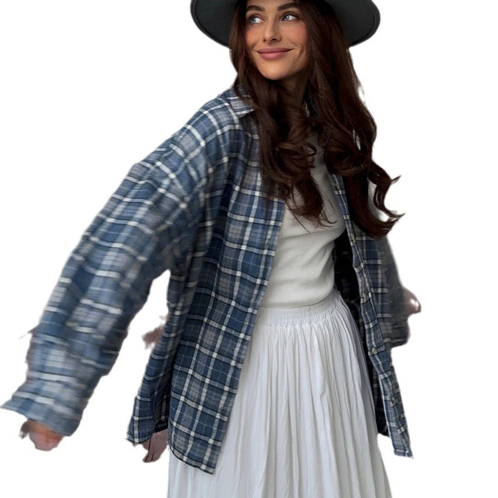 Femme Oversized flannel skjorte Stilla
