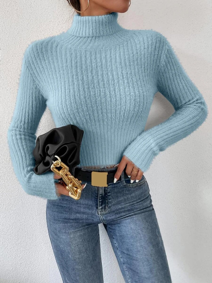 Dame Chic Rullekravepullover i fint strik Stilla