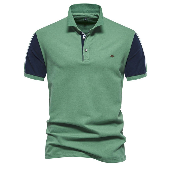 Herrer kortærmet polo shirt med moderne farveaccent Stilla