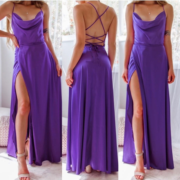 Stilla | Elegant Stropløs Talje-Cutting Lang Gown Kjole