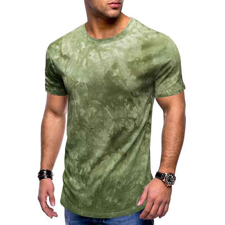 Herrer T-shirt med unikt batikdesign og rund halsudskæring Stilla